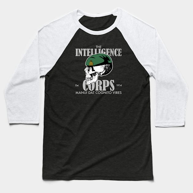 Intelligence Corps (distressed) Baseball T-Shirt by TCP